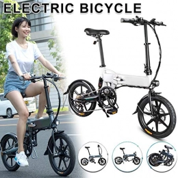 Duial 16 Inch Electric Bike Folding Electric Bike Folding Bicycle, Folding Bike with Pedals Electric Bike with 16 Inch Wheels and 250W Motor 25KM/H Portable for Cycling Suitable for Commuting