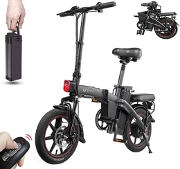 Dyu  DYU Bicicleta Eléctrica, 14 Pulgadas, E-Bike con Asistencia de Pedales, LCD Pantalla, Unisex Adulto (Negro)