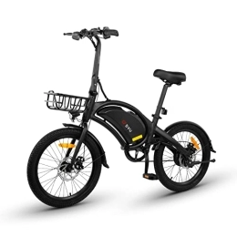 Dyu Bicicletas eléctrica DYU Bicicleta Eléctrica Plegable, 20 Pulgadas Inteligente E-Bike con LCD Pantalla, 36V 10Ah E-Bike con Cesta, Asistencia de Pedal, 3 Modos de Conducción, Altura del Asiento Ajustable, Unisex Adulto