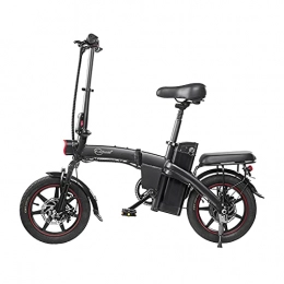 Dyu Bicicletas eléctrica DYU Bicicleta eléctrica plegable de 14 pulgadas City E-Bike para adulto plegable, potente motor de 350 W, velocidad de hasta 25 km / h, extraíble 36 V 6.0 Ah, batería de litio recargable
