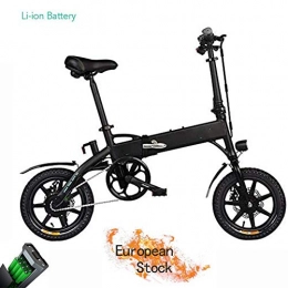MJLXY Bicicletas eléctrica E-Bike Plegable Para Adultos 250W 36V Con Pantalla LCD 14 Pulgadas Neumático Ligero Ciudad Bicicleta Máxima Velocidad 25 Km / H, Freno de Disco