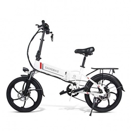 U/K Bicicletas eléctrica Embarque Local Europeo S7 Bicicleta eléctrica para Adultos, batería 48V / 10Ah, kilometraje del Motor sin escobillas de 350W 40KM / 60KM en Bicicleta de montaña en Modo Pas (White)