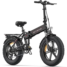 ENGWE Bicicleta ENGWE Bicicleta Eléctrica Plegable, 20"×4.0" Fat Tire 7 Velocidades Bici Eléctrica de 48V 13Ah Batería Extraíble Alcance hasta 50-120km, E-bike para Todo Terreno, MTB, Playa y Nieve (Negro-2)
