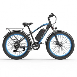 Extrbici Bicicleta Extrbici Bicicleta eléctrica de montaña para Hombres y Mujeres con batería de Litio Impermeable de Banda Gruesa 48V13AH XF650 Blue