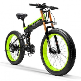 Extrbici Bicicletas eléctrica Extrbici Bicicleta Plegable elctrica Fat-Bike Hombres Adultos Off-Road Deportes al Aire Libre 1000W 48V 12.8AH 27S XF690 (Verde Negro)