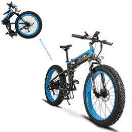 Extrbici Bicicleta Extrbici Cruiser Bicicleta Elctrica Plegable XF690 500w 48v 10A Electrnica Grasa Neumtica E Bicicleta Completa Suspensin 7 Velocidades Bicicleta Elctrica (Azul)