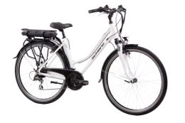 F.lli Schiano Bicicleta F.lli Schiano E-Ride 28'' Ebike, Bicicleta Electrica Urbana / de Trekking 250W, Adultos Unisex, Aluminio, SHIMANO 21 velocidades, Batería Integrada y extraíble Litio 36V 10.4Ah, Blanca