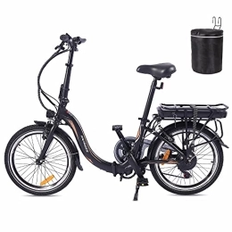 Fafrees Bicicleta Fafrees 20F054 - Bicicleta eléctrica (20 pulgadas, 36 V / 10 Ah, plegable, 7 velocidades, 250 W, City e-bike con aplicación, color negro