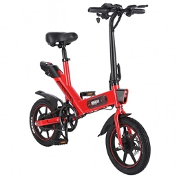 Fafrees Bicicletas eléctrica Fafrees Bicicleta Eléctrica de 14 Pulgadas, Batería de Litio de 36V 10AH, Bicicletas Eléctricas de Ciudad Unisex, Carga Máxima de 120 kg (Rojo)