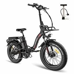 Fafrees Bicicleta Fafrees Bicicleta eléctrica F20 MAX Bicicleta eléctrica Urbana Plegable de 20 Pulgadas Shimano 7 Speed ​​​​MTB para Hombre E-Bike con Cesta, Negro