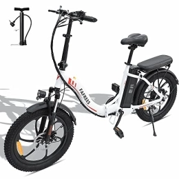 Fafrees Bicicletas eléctrica Fafrees Bicicleta eléctrica Fat Bike – con batería de Cambio de 36 V 16 Ah, 25 km / h, 20 Pulgadas x 3, 0 Fat Tire, Adecuada para Nieve, montaña, Arena, Blanco