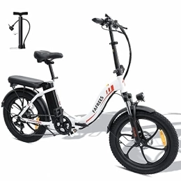 Fafrees Bicicletas eléctrica Fafrees Bicicleta eléctrica Fat Bike-con batería extraíble de 36 V, 16 Ah, 25 km / h. Neumático de grasa de 20 x 3, 0 cm. Apto para nieve, montaña, arena, blanco