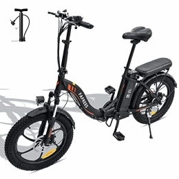 Fafrees Bicicletas eléctrica Fafrees Bicicleta eléctrica Fat Bike – con batería intercambiable de 36 V 16 Ah, 25 km / h, 20 pulgadas x 3, 0 Fat Tire, adecuada para nieve, montaña, arena, negro