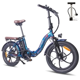 Fafrees Bicicleta Fafrees Bicicleta eléctrica plegable F20 Pro de 20 pulgadas, batería de 250 W, 36 V, 18 Ah, con supercapacidad, con luces traseras según la norma StVZO, Shimano 7S, 20 "*3.0 Fat Tire
