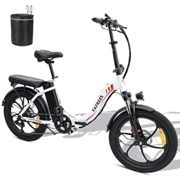 Fafrees Bicicleta Fafrees F20 Bicicleta Eléctrica Plegablede 20"*3.0 Pulgadas con Batería Extraíble de 36V 16AH, Bicicleta Eléctrica de 250 W, Máxima 25 km / h Shimano 7S para Mujer Hombre Adolescente Anciano