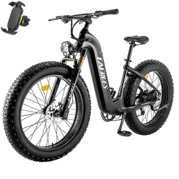 Fafrees Bicicleta Fafrees F26 CarbonX - Bicicleta eléctrica para hombre con batería de 48 V, 22, 5 Ah, 26 x 4, 8 pulgadas, bicicleta eléctrica Shimano 9S, bicicleta eléctrica de 26 pulgadas y 95 N.m, Fat Ebike hasta 140