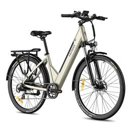 Fafrees Bicicleta Fafrees F28 Pro 27, 5 Pulgadas Bicicleta Eléctrica de Ciudad 25 Km / h 250W Motor 36V 14.5Ah Batería Extraíble Integrada, Shimano 7 velocidades (Oro)