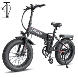 Fafrees Bicicleta Fafrees F7 Fatbike E Bike plegable de 20 pulgadas, par de 60 N.m, bicicleta eléctrica plegable, para hombre, 150 kg Shimano 7, bicicleta plegable Ebike Fat Bike adecuada para 165 – 220 cm