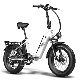 Fafrees  Fafrees FF20 Polar E-Bike Plegable con Baterías Duales de 48V 20.8Ah, Bicicleta Eléctrica para Adultos con Pantalla LCD a Color, Bici Eléctrica con Faros y Luces de Freno Traseras (Blanco)