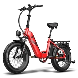 Fafrees Bicicleta Fafrees FF20 Polar E-Bike Plegable con Baterías Duales de 48V 20.8Ah, Bicicleta Eléctrica para Adultos con Pantalla LCD a Color, Bici Eléctrica con Faros y Luces de Freno Traseras (Rojo)
