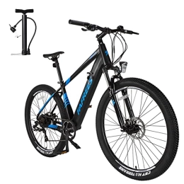Fafrees Bicicletas eléctrica Fafrees KRE27.5 - Bicicleta de montaña eléctrica para mujer (27, 5 pulgadas, 250 W, batería de 36 V 10 Ah, Shimano 7S, para 120 kg, 165 – 198 cm), color azul