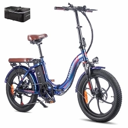 Fafrees Bicicletas eléctrica Fafrees [Oficial] Bicicleta eléctrica F20-PRO, 20 Pulgadas Plegable Bicicleta Urbana eléctrica, 250 W fatbike, 18Ah batería, Rango de 140 km, E-Bike para Adultos, Aurora Azul