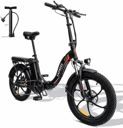 Fafrees Bicicleta Fafrees [Oficial] Bicicleta eléctrica Plegable F20, Bicicleta eléctrica Urbana de 20 "y 250 W, MTB eléctrica de 7 velocidades, batería extraíble de 16Ah (Negro)