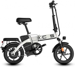 FanYu Bicicletas eléctrica FanYu Bicicleta eléctrica Plegable para Adultos 350 W Motor 14 Pulgadas Urban Commuter E-Bike Velocidad máxima 25 km / h Súper Ligero 350 W / 48 V Batería de Litio de Carga extraíble Blanco 45 km