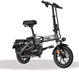 FanYu Bicicletas eléctrica FanYu Bicicleta eléctrica Plegable para Adultos 350 W Motor 14 Pulgadas Urban Commuter E-Bike Velocidad máxima 25 km / h Súper Ligero 350 W / 48 V Batería de Litio de Carga extraíble Negro 45 km