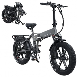 0℃ Outdoor Bicicleta Fat Bike Bicicleta Electrica Plegable Montaña de 20 Pulgadas con Batería de Litio de 48V Extraíble, Bicicleta Eléctrica Plegable con Batería, Neumático Gordo Bicicleta de Montaña para Adulto, 500w 10a