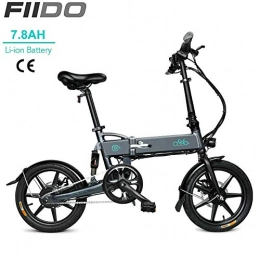 OUXI Bicicleta FIID0 D2 Bicicleta Electrica Plegable 36V 7.8Ah 250W 16 Pulgadas Ciclomotor Mini Bici Electrica para Adultos Deportes Ciclismo al Aire Libre-Gris Oscuro