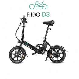 Fiido Bicicleta FIIDO Bicicleta D3 E, Bicicleta elctrica Plegable con de 36V 7.8Ah Bicicleta elctrica Plegable de 14 Pulgadas con 3 Modos de Ciclismo Inteligentes para Hacer Ejercicio al Libre Desplazamiento-Negro