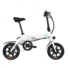 Fiido Bicicleta FIIDO Bicicleta elctrica D1s Bicicleta elctrica de Trekking E-Bike Plegable Ruedas de 14" Batera de Litio de 36v 10.4AH Ebike para Adulto Blanco