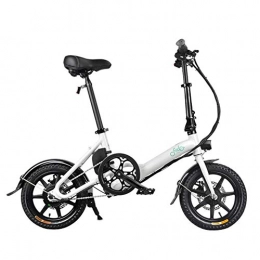 Fiido Bicicletas eléctrica FIIDO Bicicleta elctrica D3 Bicicleta elctrica de Trekking E-Bike Plegable Ruedas de 14" Batera de Litio de 36v 7.8AH Ebike para Adulto Blanco