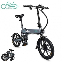 Fiido Bicicleta FIIDO D2 Bicicleta Electrica Plegable 36V 7.8Ah 250W 16 Pulgadas Ciclomotor Mini Bici Electrica para Adultos Deportes Ciclismo al Aire Libre Gris Oscuro