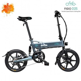 Fiido Bicicleta FIIDO D2s Bicicleta Electrica Plegable de Velocidad Variable Neumáticos de 16 Pulgadas 7.8Ah Bicicleta con Cambio Mecánico de 6 Velocidades para Adultos Ciclismo Al Aire Libre-Gris