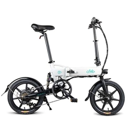 Fiido Bicicleta FIIDO D2S Bicicleta eléctrica plegable, 16 pulgadas, 60 km, aleación de aluminio, portátil, plegable, para exteriores, 36 V, 7, 8 Ah, 25 km / h, color blanco