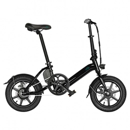 Fiido Bicicleta FIIDO D3 PRO Bicicleta eléctrica, plegable de aleación de aluminio ligero portátil de moda Ebike para hombre y mujer 14 pulgadas 36v 7.5ah 25km / h 60km 18kg 250w Motor sin escobillas (negro)
