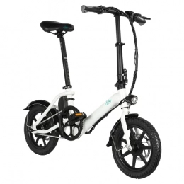 Fiido Bicicletas eléctrica FIIDO D3PRO 250w Motor 7.5Ah Bicicleta de montaña Plegable eléctrica de 14 Pulgadas (Blanco)