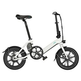 Fiido Bicicleta FIIDO D3S PRO - Bicicleta eléctrica de 16 pulgadas para adultos, plegable para viajeros urbanos, velocidad máxima de 25 km / h, batería recargable de 7, 8 Ah, alcance de 5 a 7 días, color blanco