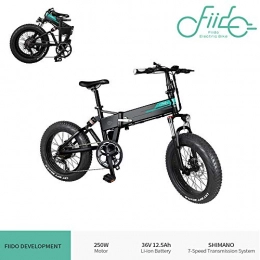 Fiido Bicicleta FIIDO M1 Bicicleta Electrica Plegable, 20 Pulgadas Bicicleta Plegable Adulto Hombre Fat Tire 36V 12.5Ah Batera 250w Motor Amortiguador para Ciclismo Al Aire Libre Viaje (Negro)