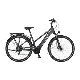 Fischer  Fischer Bicicleta eléctrica de Trekking VIATOR 5.0i para Mujer, RH 49 cm, Motor Central 50 NM, batería de 36 V en el Marco, Color Gris Pizarra Mate, 28 Pulgadas