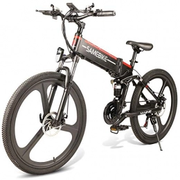 Fishyu Bicicletas eléctrica Fishyu Plegable Mountain Bicicleta Elctrico Bicicleta 26 Inch 350W sin Escobillas Motor 48V Porttil para Exterior - Negro