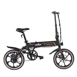 Beyamis Bicicletas eléctrica Foldable Electric Bicycle 42V10.4Ah Battery 350W Motor Power, Speed up to 25Km / h, up to 40-50KM Mileage, 16-Inch Wheels, Can Climb 12°(A)