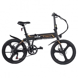 Beyamis Bicicletas eléctrica Foldable Electric Bicycle 42V10.4Ah Battery 350W Motor Power, Speed up to 25Km / h, up to 40-50KM Mileage, 16-Inch Wheels, Can Climb 12°, Shimano 6-Speed Rear derailleur(A)