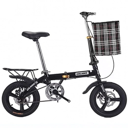 BCCDP Bicicletas eléctrica Folding Bicicleta Plegable, Bicicleta Plegable Bikes para Mujer Hombre Adultos, Acero de Alto Carbono, Bicicleta Retro de Ciudad para Trabajo Ligero con Canasta para Automóvil