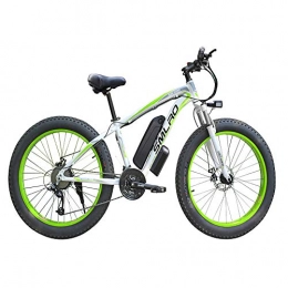 FZYE Bicicleta FZYE 26 Pulgada Bicicleta Eléctrica, Neumático Gordo Pantalla LCD 21 velocidades Bicicletas Deportes Aire Libre, Verde