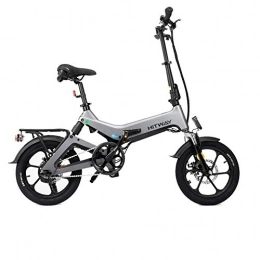 GEARSTONE Bicicleta eléctrica, Ligera, 250 W, Plegable, eléctrica, con Asistencia de Pedal, con batería de 7,5 Ah, 16 Pulgadas, para Adolescentes y Adultos (Gris-PJ)
