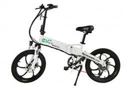 Desconocido Bicicletas eléctrica Generic - Bicicleta eléctrica de 20 pulgadas, 30 km / h, 350 W, 48 V, 7, 8 Ah, batería extraíble, 70 km, kilometraje, color blanco