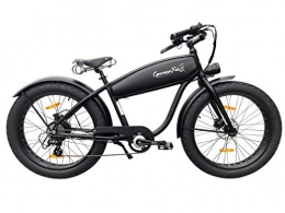 GermanXia Bicicleta GermanXia Black Sinner Bicicleta elctrica de 26 pulgadas, color negro mate, 25 km / h, freno de disco hidrulico